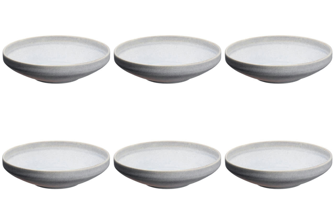 REACTIV - Lot de 6 assiettes creuses en grès gris D20