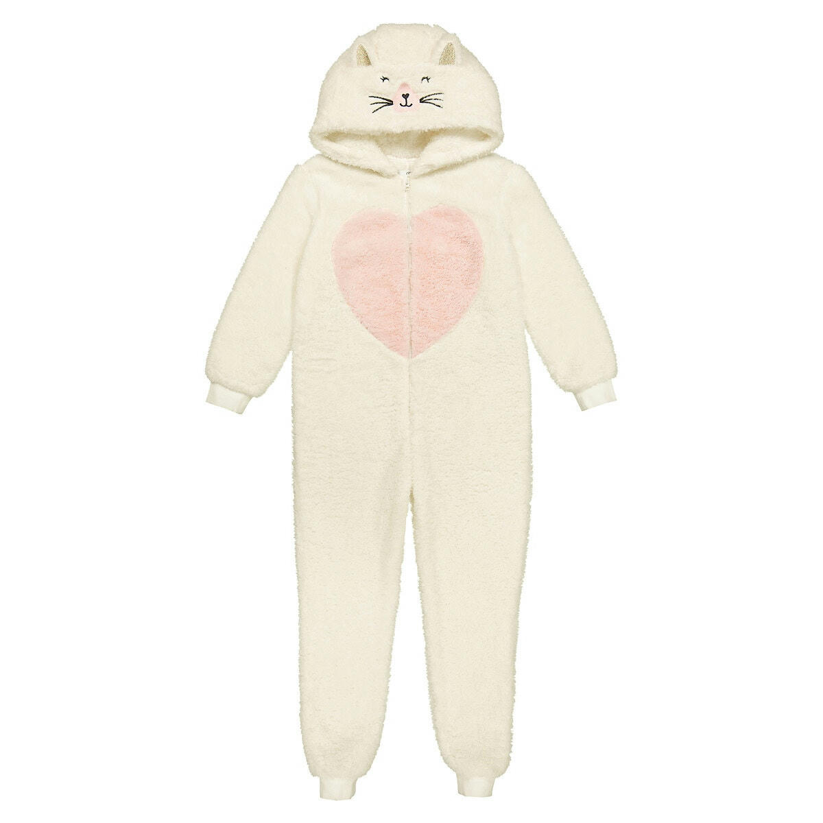 Surpyjama en polaire douce, brodé chat