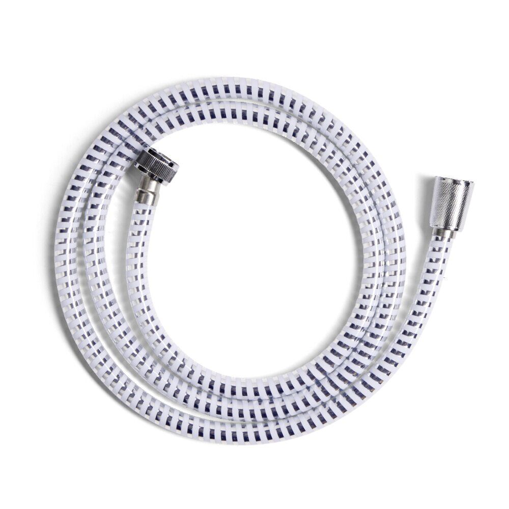 Tuyau flexible de douche plastique gris et blanc 1,5m