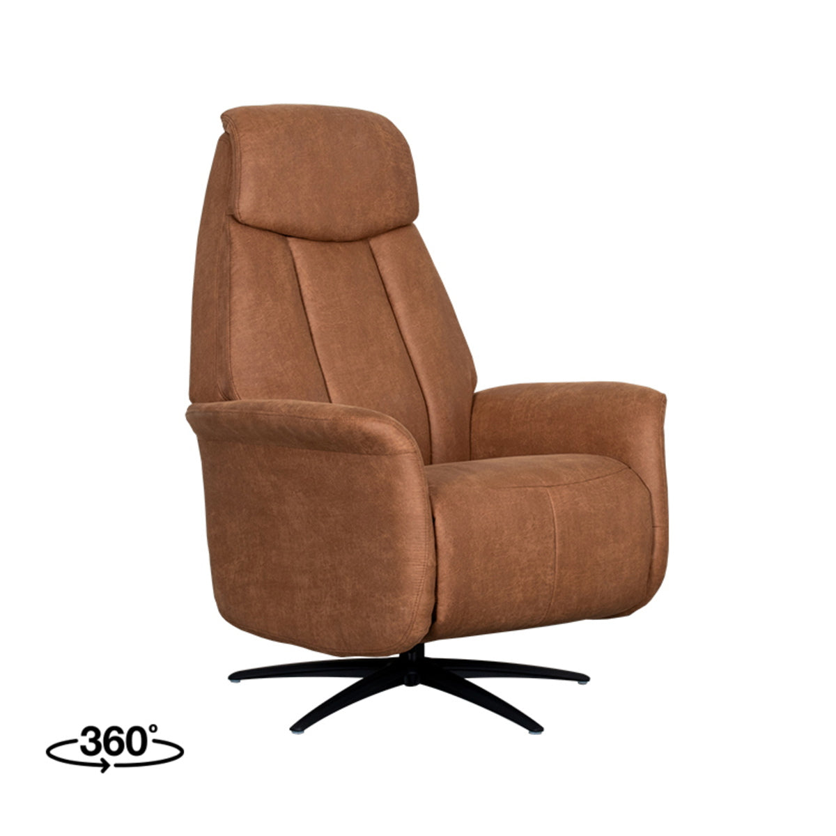 LABEL51 Fauteuil Oslo Elektrisch - Cognac Stof - Draaibaar