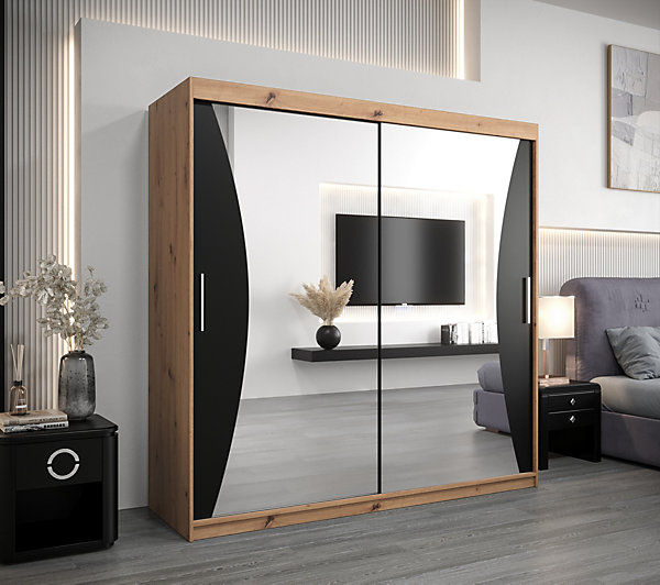Armoire Monaco a portes coulissantes H. 200 x L. 200 x P. 62 2 portes