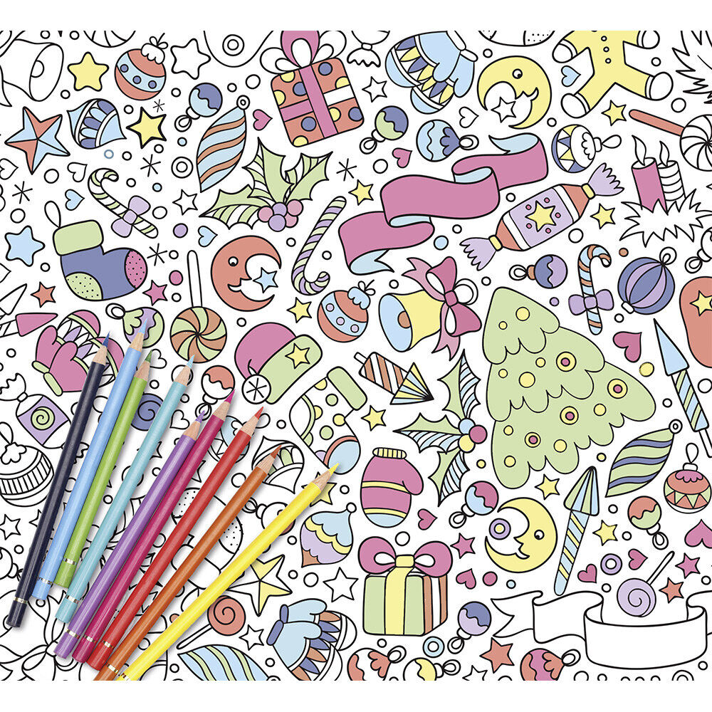 Nappe No&euml;l à colorier 128x240cm
