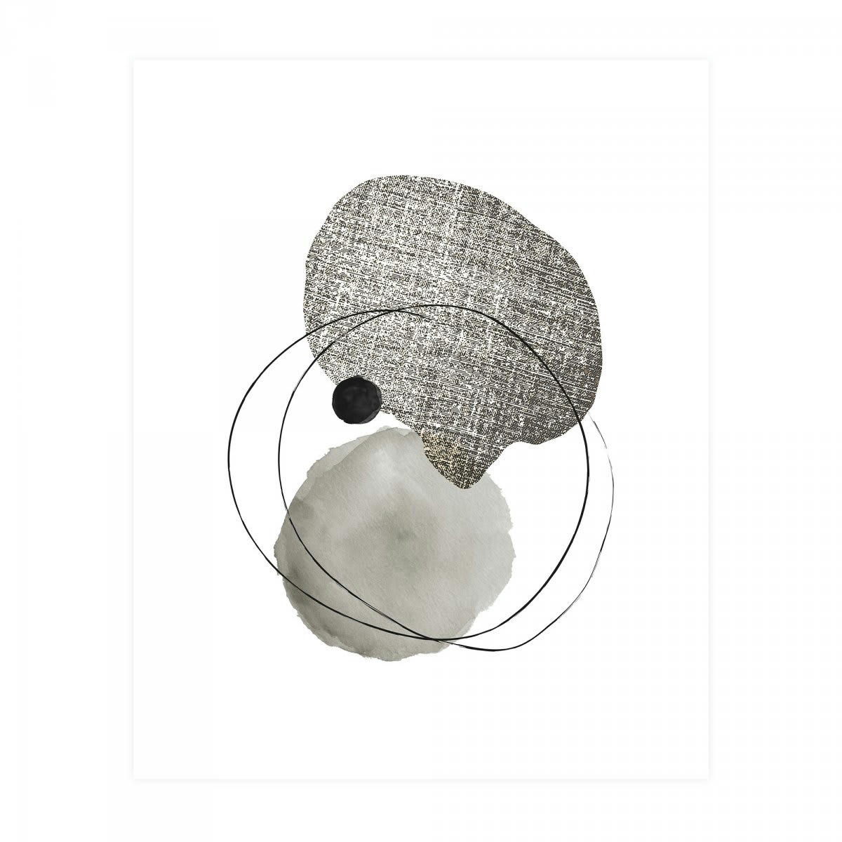 POPOS - Affiche moderne motifs rond gris
