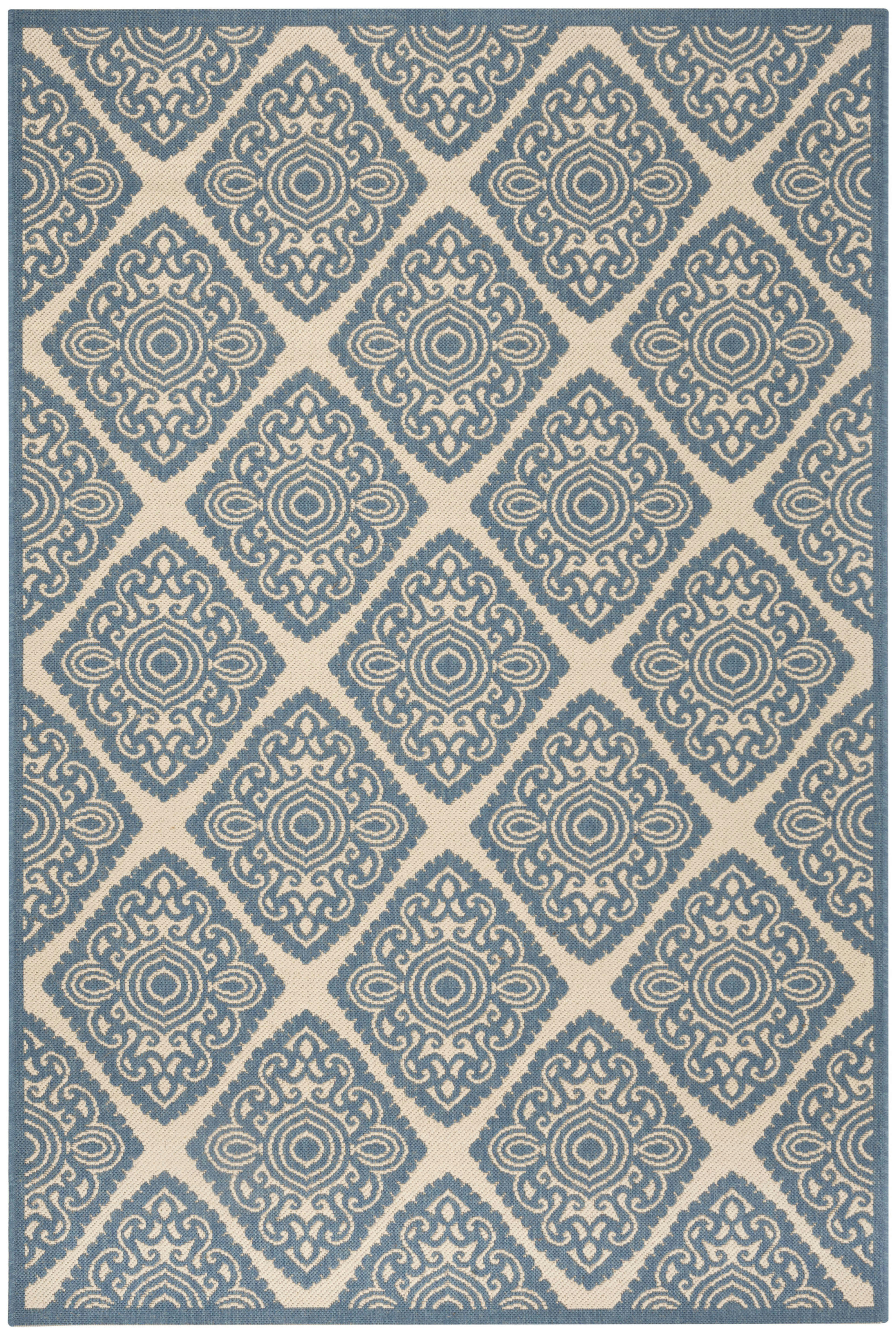 BEACHHOUSE - Tapis interieur & exterieur en crème & bleu, 155 x 229 cm