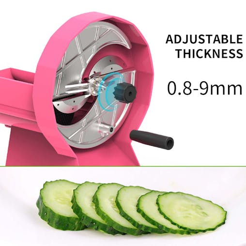 SOGA Commercial Manual Vegetable Fruit Slicer Kitchen Cutter Machine Pink