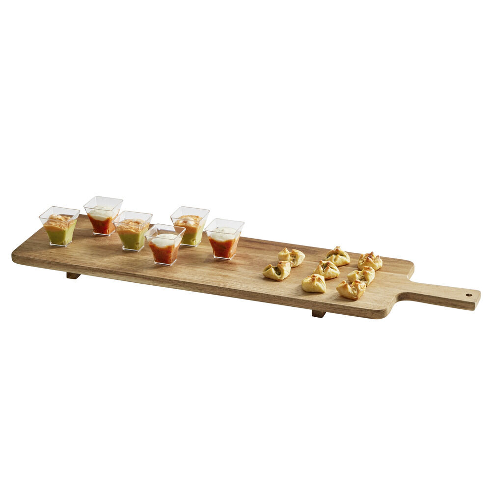 Planche de service XL en bois d'acacia avec pied 20x75cm