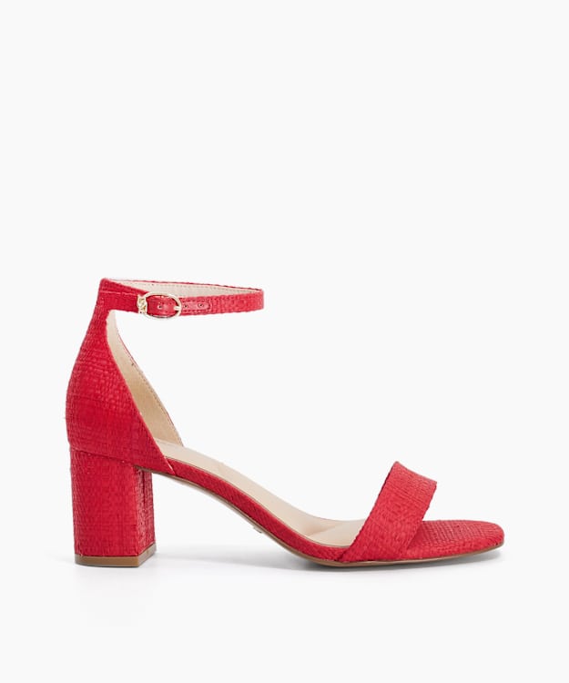 Melins Coral - Textured Open Toe Block Heel Shoes