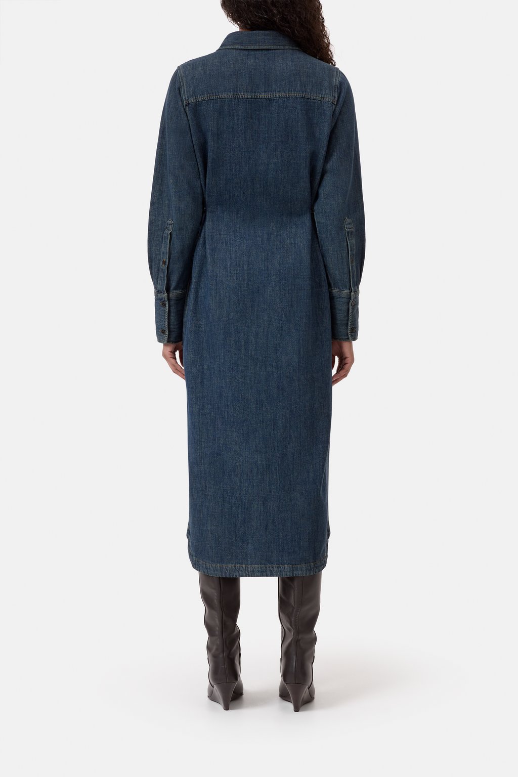 Tailliertes Denim-Kleid