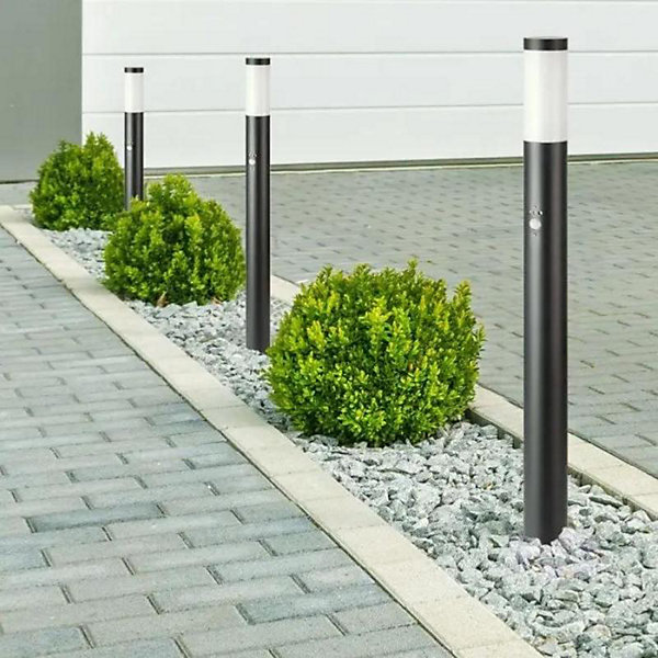 Borne Extérieur Anthracite avec Détecteur 110cm IP44 pour Ampoule E27 - SILAMP