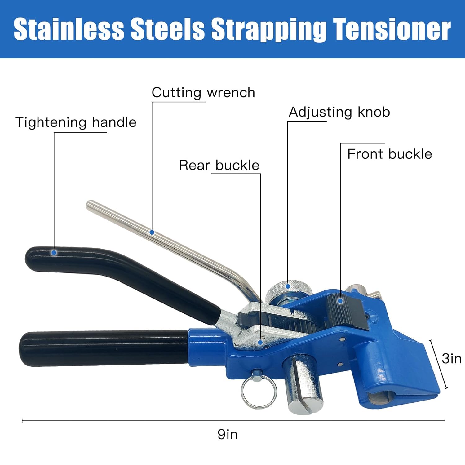 Banding Strapping kit, Stainless Pallet Strapping Kit, Metal Banding Tool, 200 ft Length 304 Stainless Steel Strapping, 100 Metal Buckle and A Pair Cut Resistant Gloves