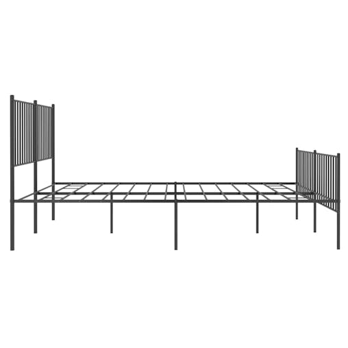 NNEVL Metal Bed Frame with Headboard and Footboard Black 153x203 cm Queen
