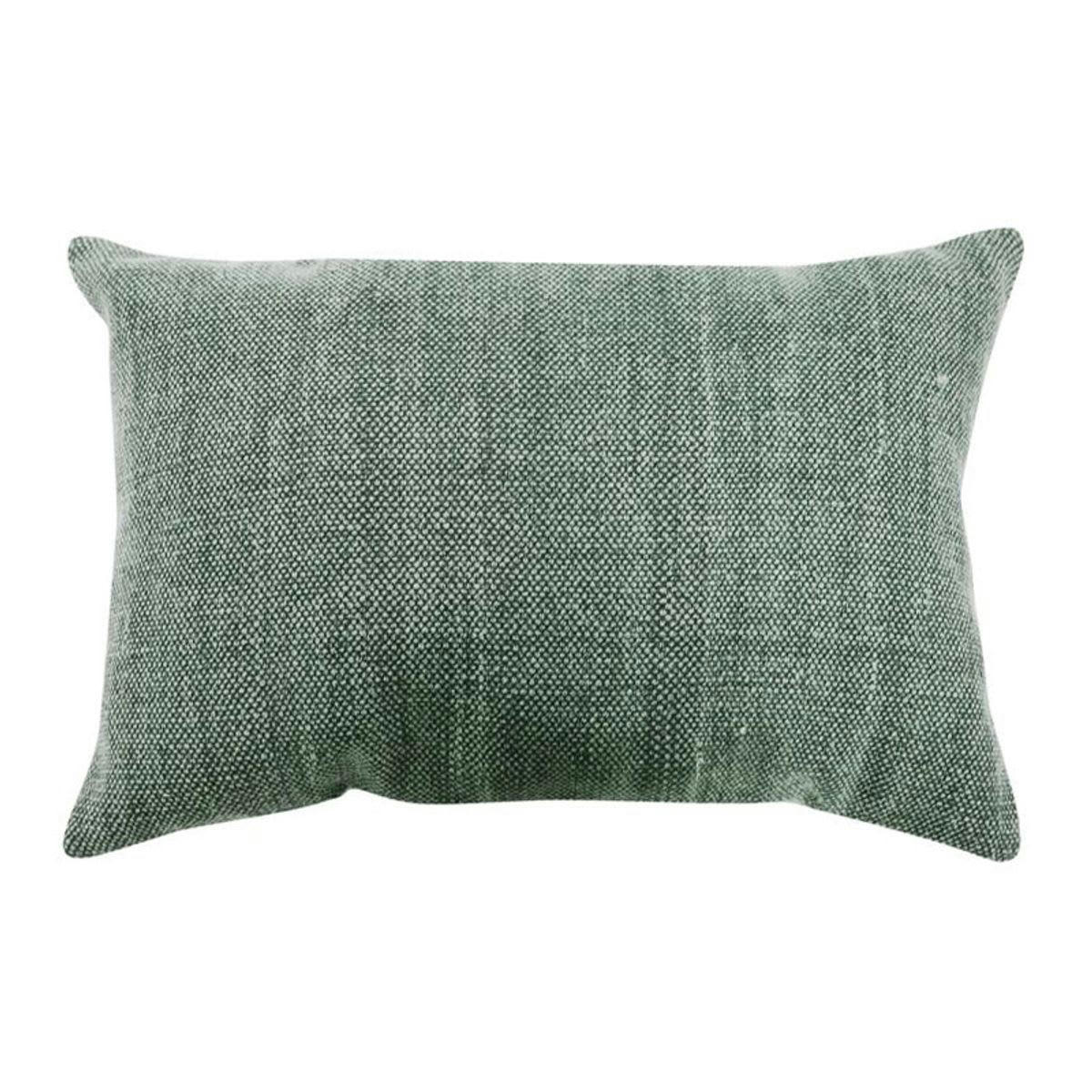 VINTAGE - Coussin effet délavé vert foncé 60x40