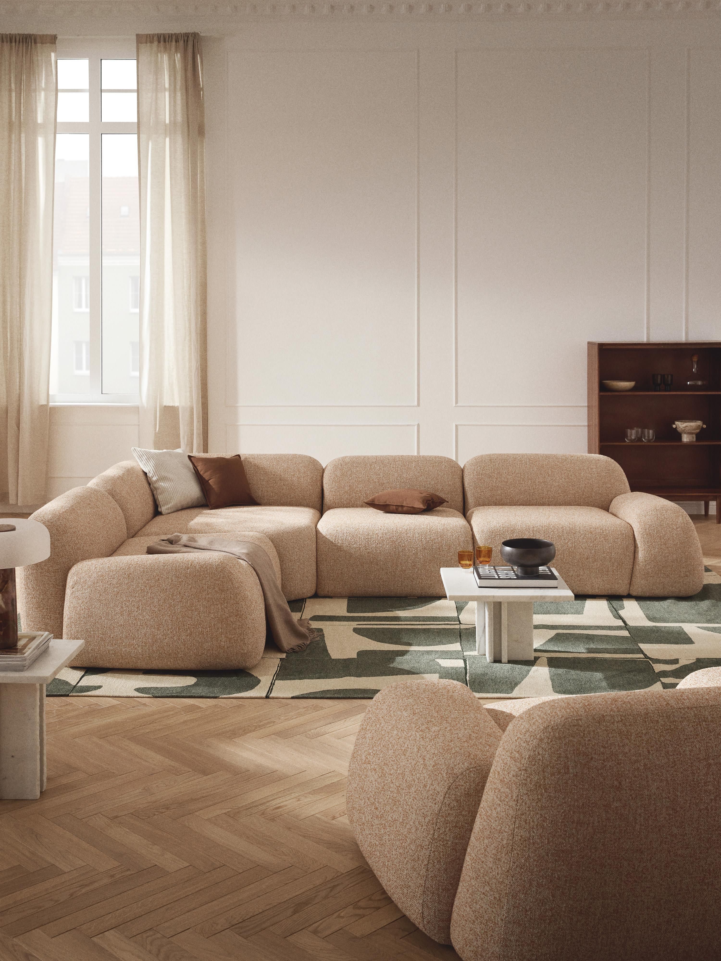 Modulares Bouclé-Ecksofa Wolke (4-Sitzer)