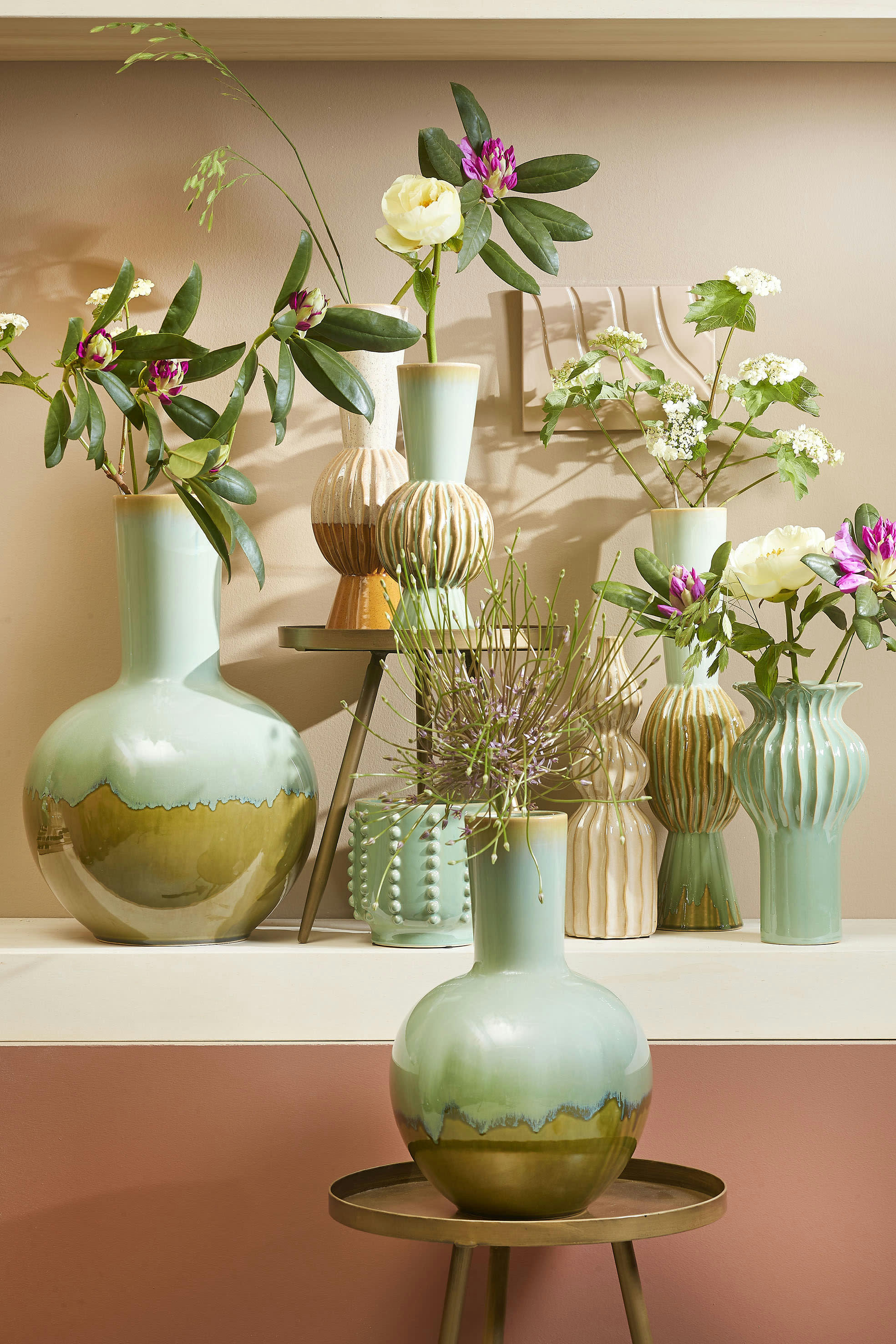 NOOR - Vase en céramique ocre H40,5