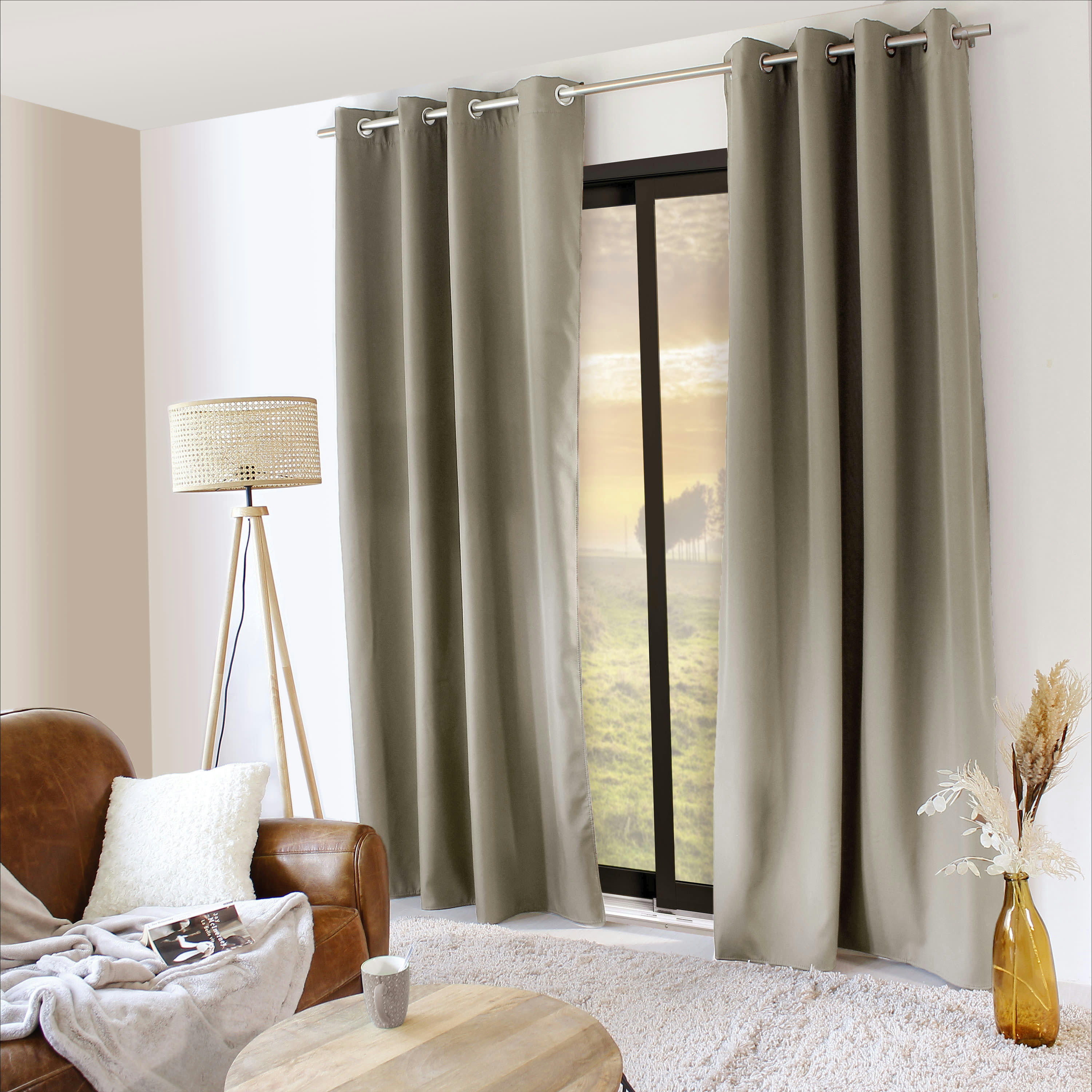 - Rideau thermique et occultant naturel 140x240cm