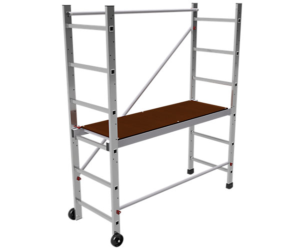 AluCombine 4 300 hauteur de travail 3m echafaudage echellee 2 roues echafaudage fixes 100mm