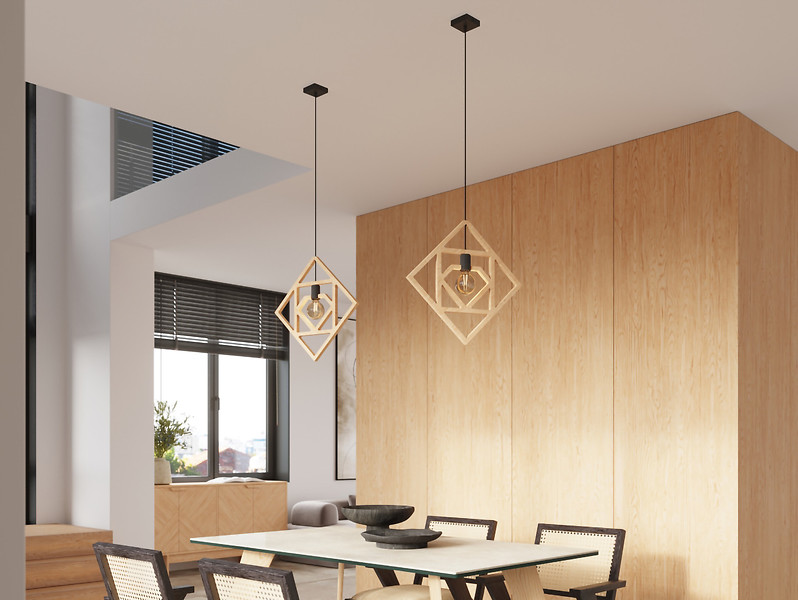 Lampa wisząca Caro drewniana brązowa