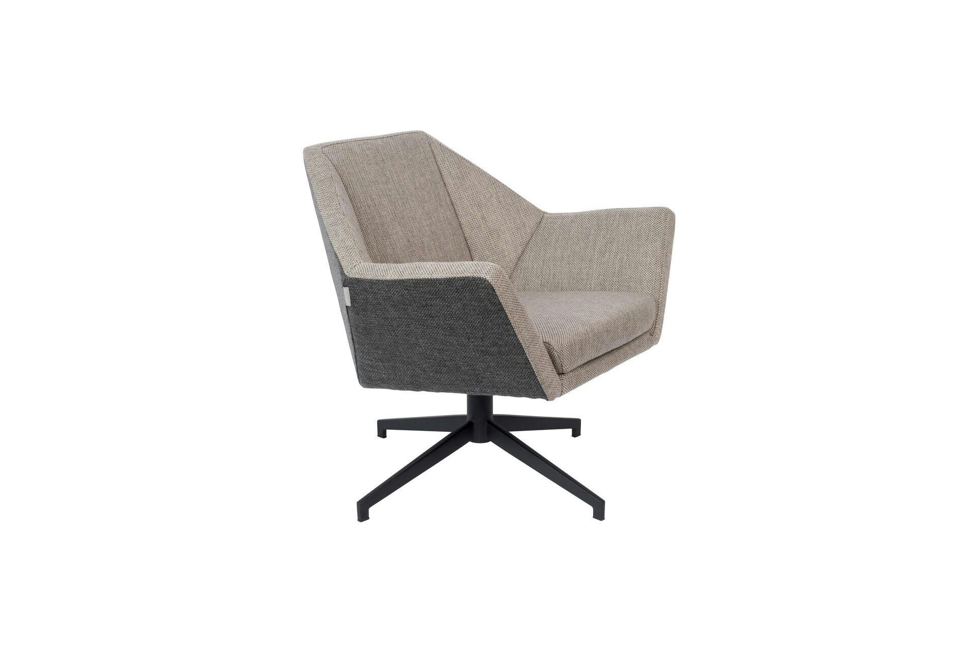 UNCLE JESSE - Fauteuil lounge en tissu gris