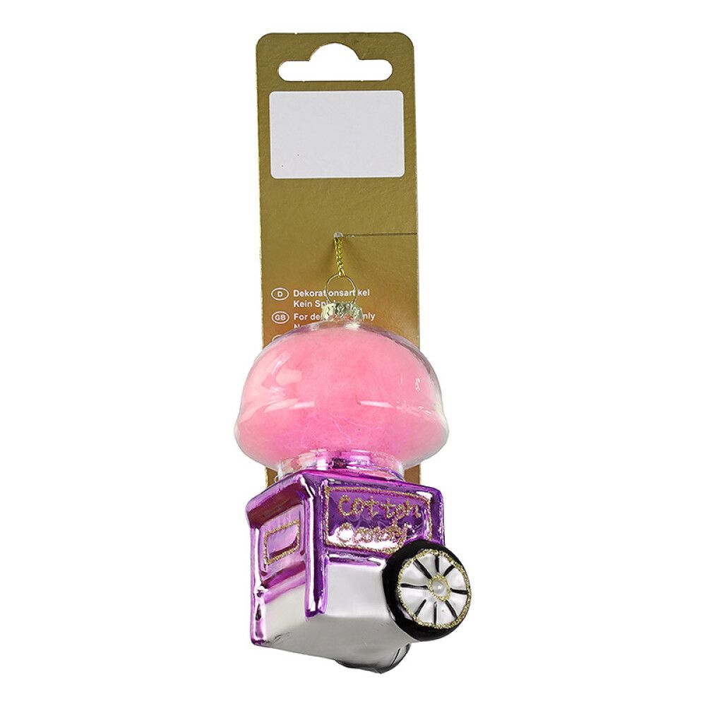 JULETREPYNT SUKKERSPINSVOGN 5,5X9CM ROSA/LILLA