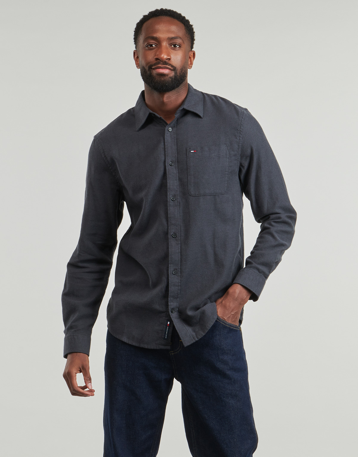 Tommy Jeans - TJM REG FLANNEL SHIRT EXT - Grey