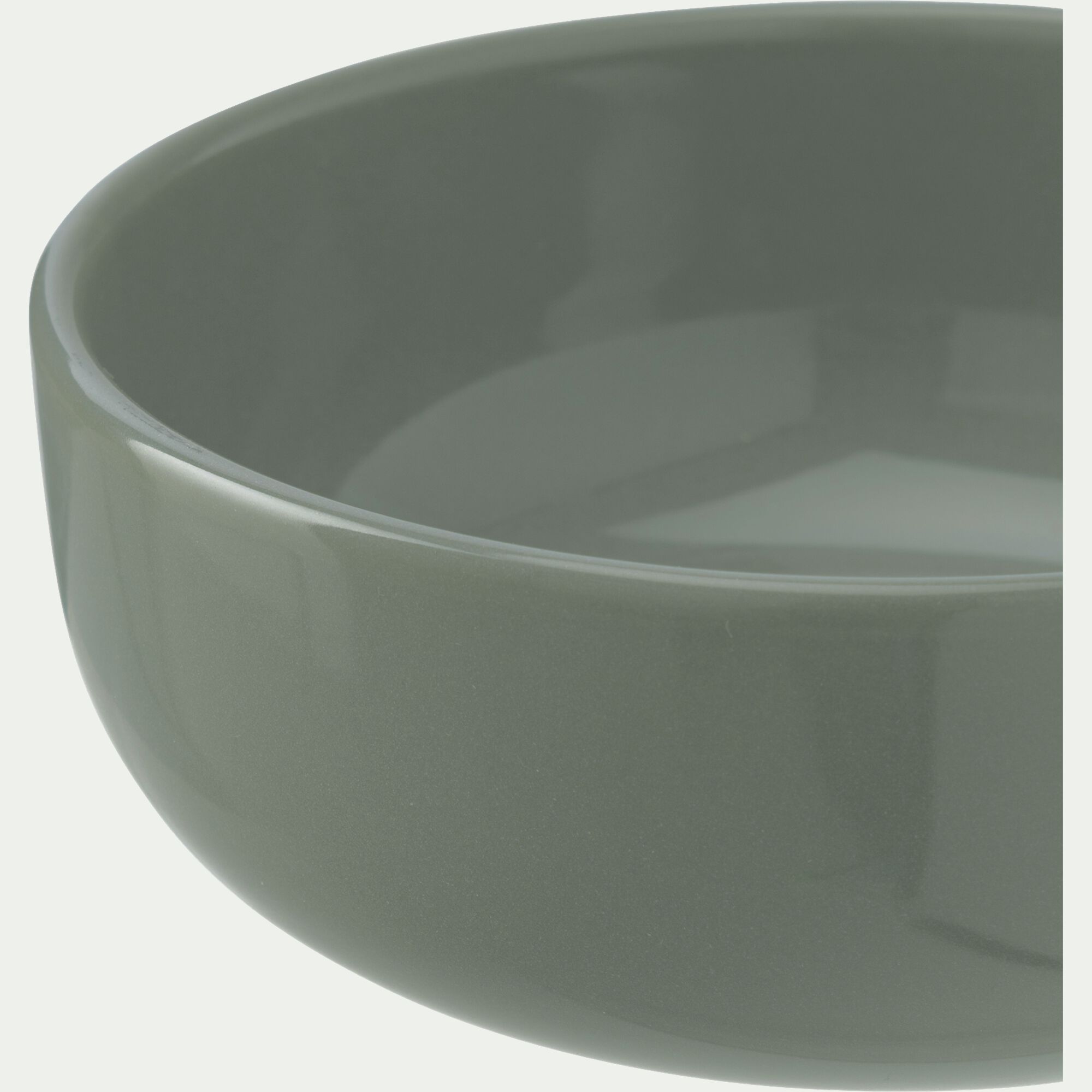 SELMA - Assiette creuse en faïence D15cm - vert cèdre