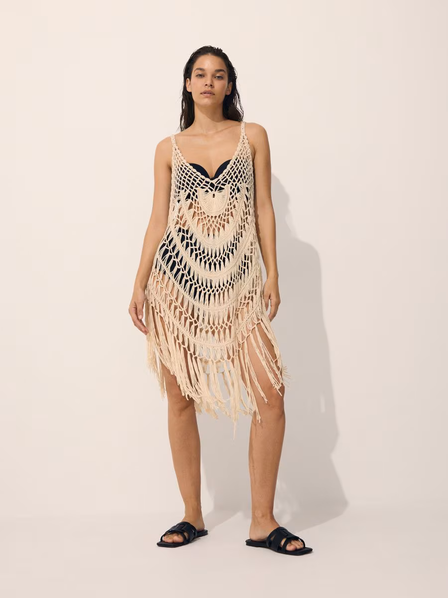 Beach Cover-Up With Fringes
