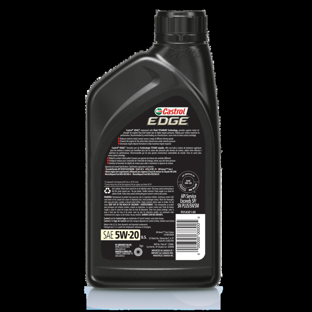 Castrol EDGE 5W20 Synthetic Engine/Motor Oil, 1-L