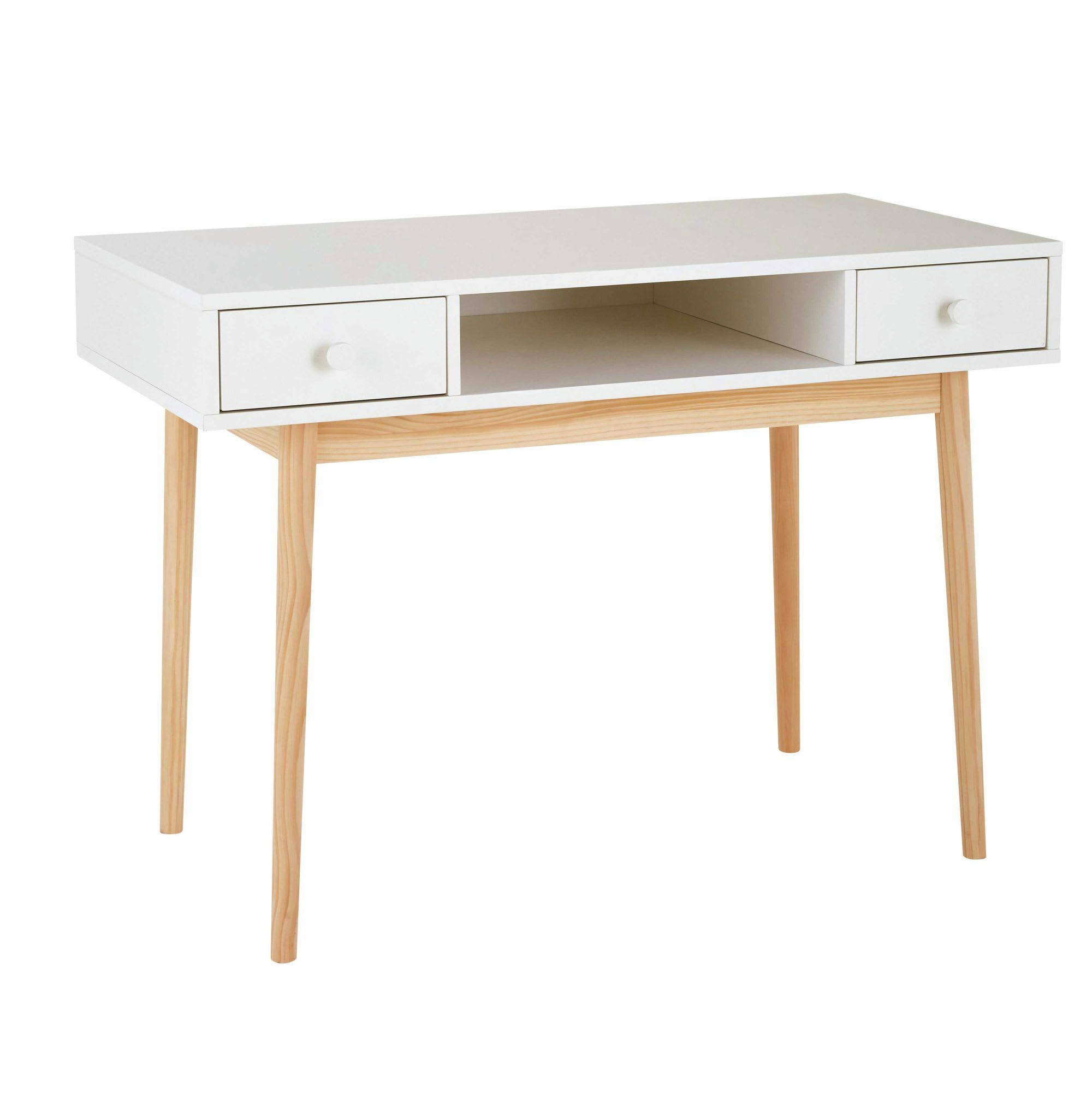 Joy - Bureau 2 tiroirs blanc