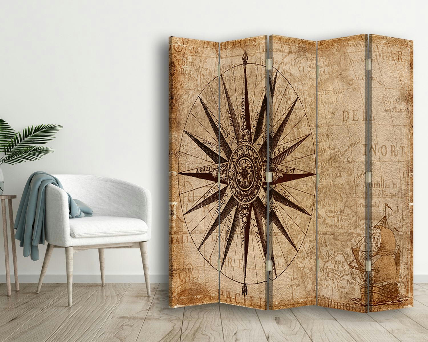 - Paravent - Cloison Ancien Parchemin cm 180x170 (5 volets)