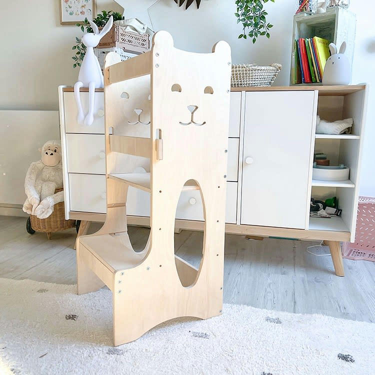 CAT - Tour d'observation Montessori enfant effet bois naturel 90x40x44 cm