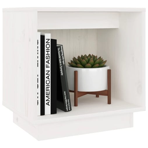 NNEVL Bedside Cabinet White 40x30x40 cm Solid Wood Pine