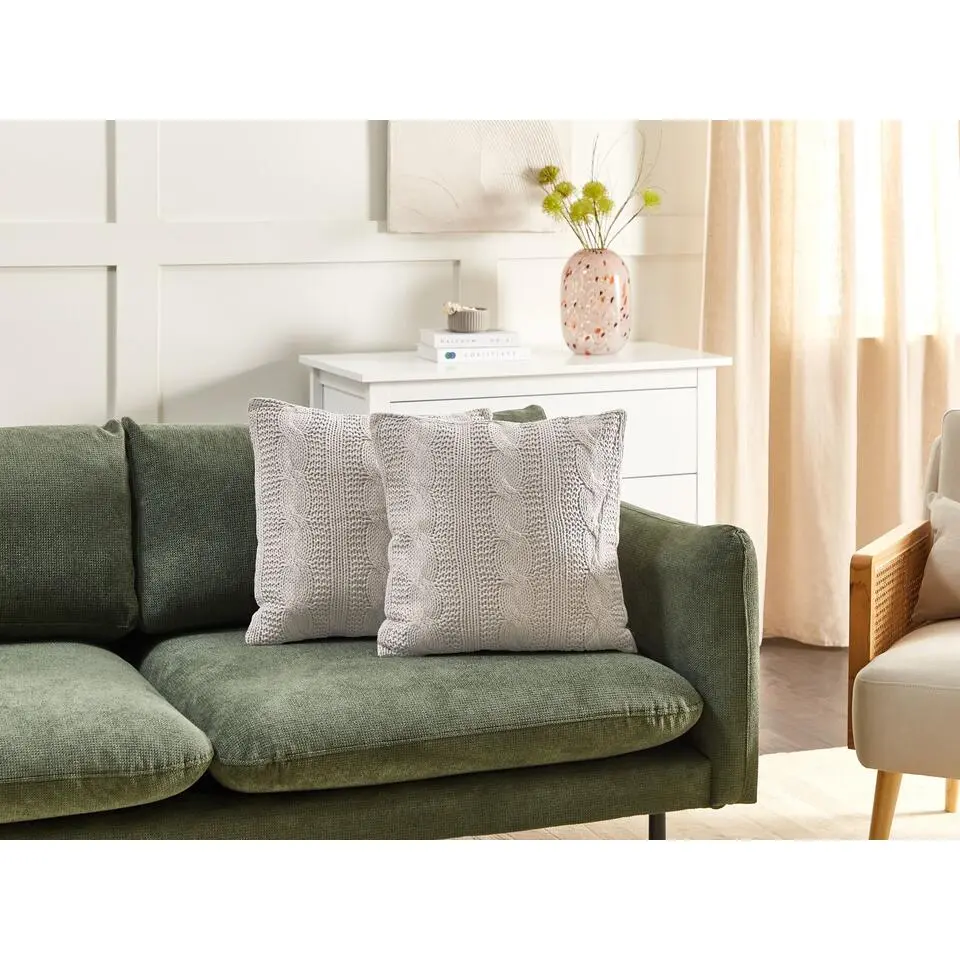 CONSTYLIS - Sierkussen set van 2 - Taupe - 45 x 45 cm - Katoen