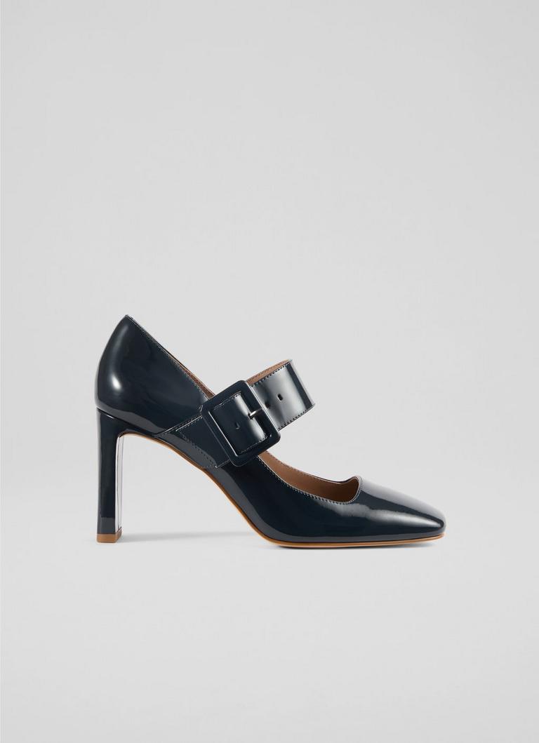 Phoebe Navy Patent Mary Jane Courts