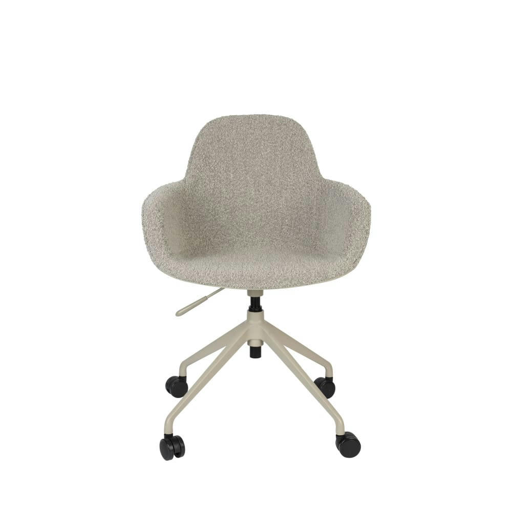 ALBERT KUIP - Chaise de bureau en tissu bouclette avec accoudoirs pivotante à roulet
