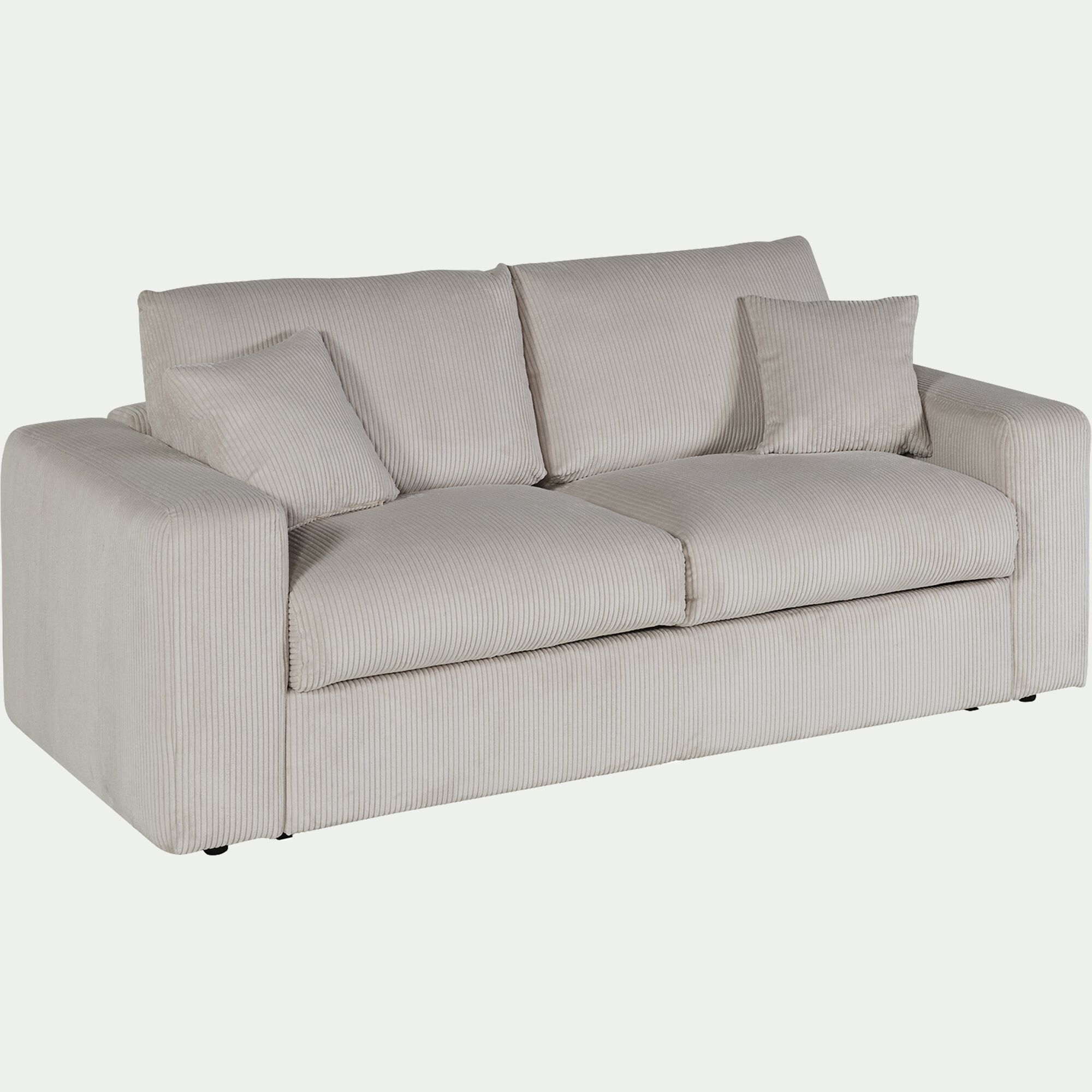 PIUMA - Canapé 3 places convertible en velours côtelé - beige roucas
