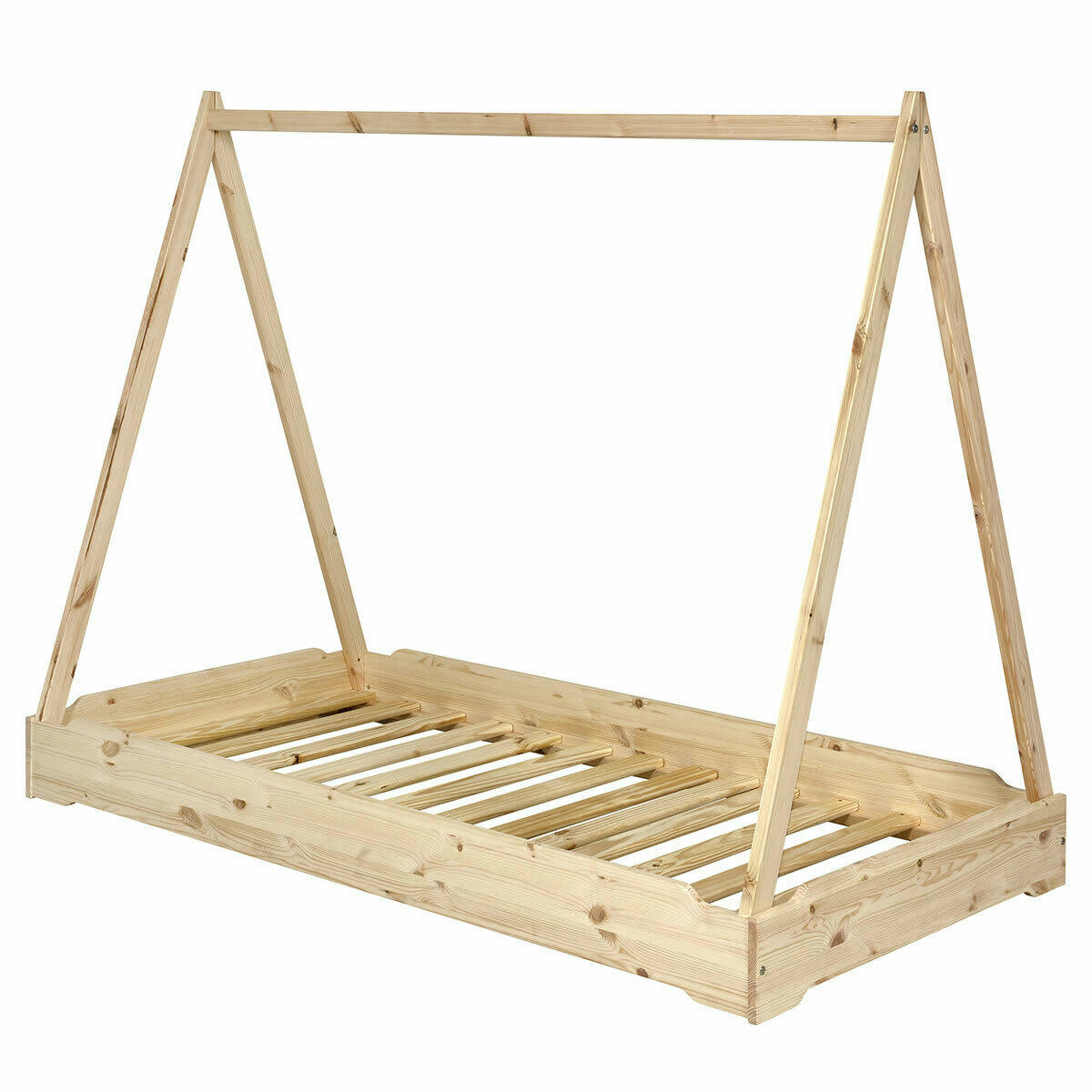 JELLY - Lit empilable cabane avec matelas 90x190 cm bois massif