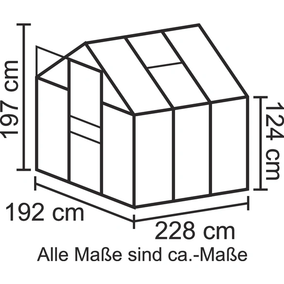 Gewächshaus »Calypso«, 4,4 m², Kunststoff/Aluminium, winterfest