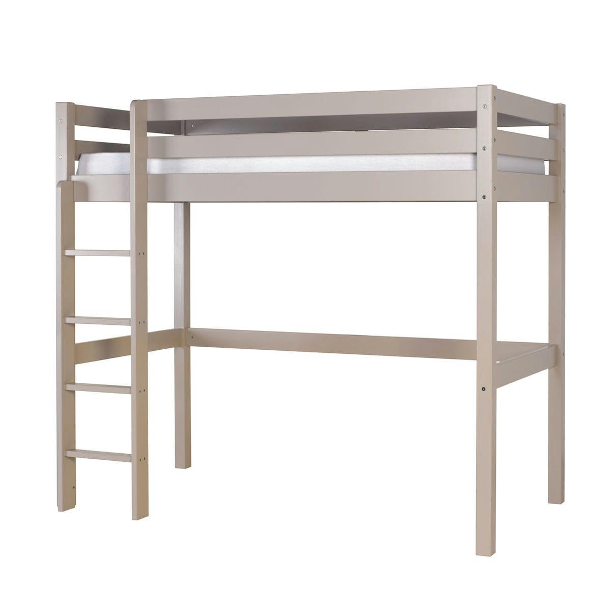 AARON - Pack lit mezzanine avec matelas 90x190 cm bois massif lin