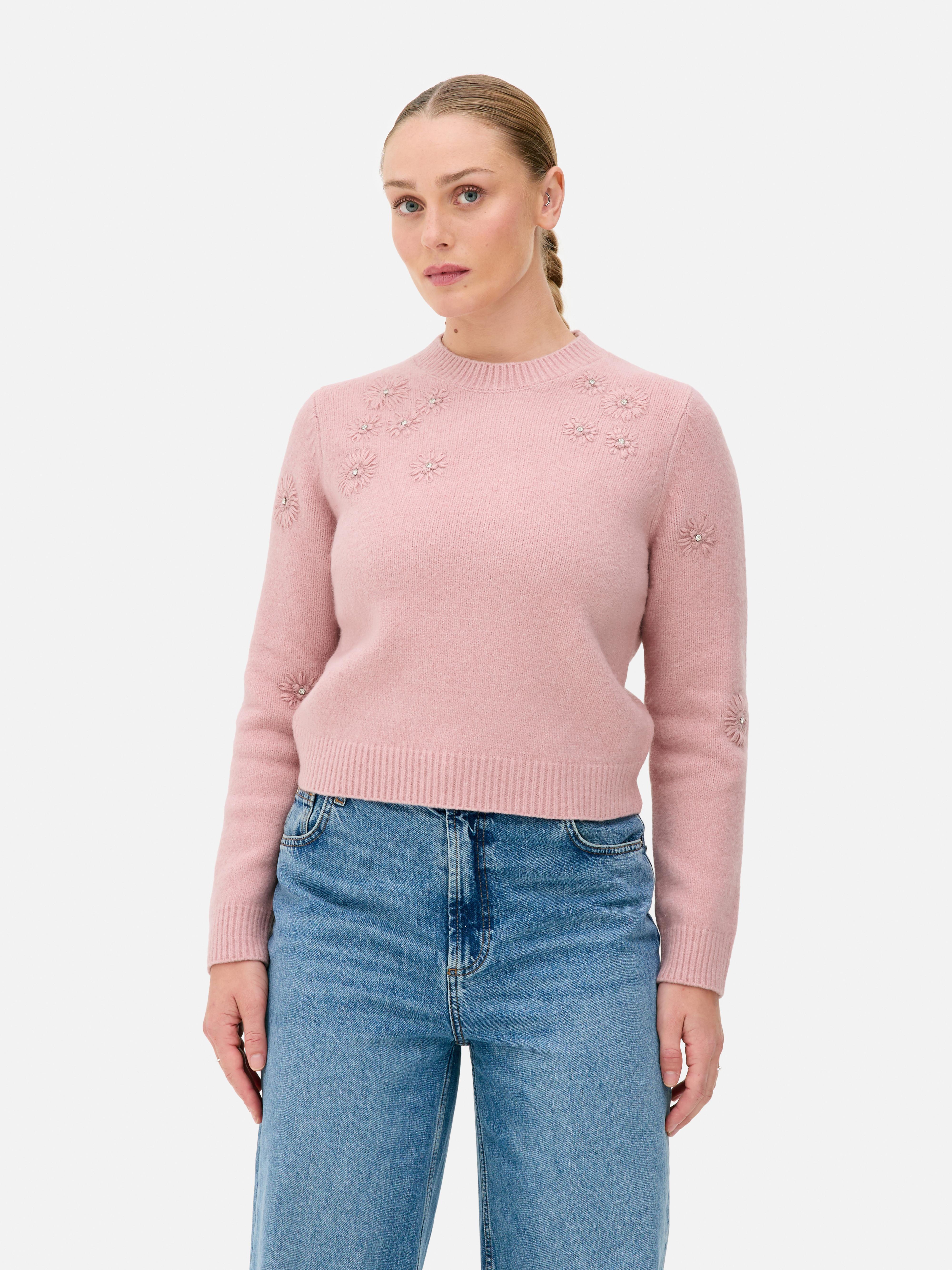 Embroidered Floral Sweater