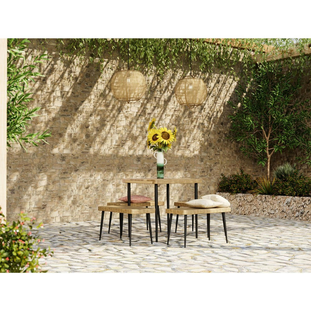 MEKONG - Suspension en lin D58x58cm naturel