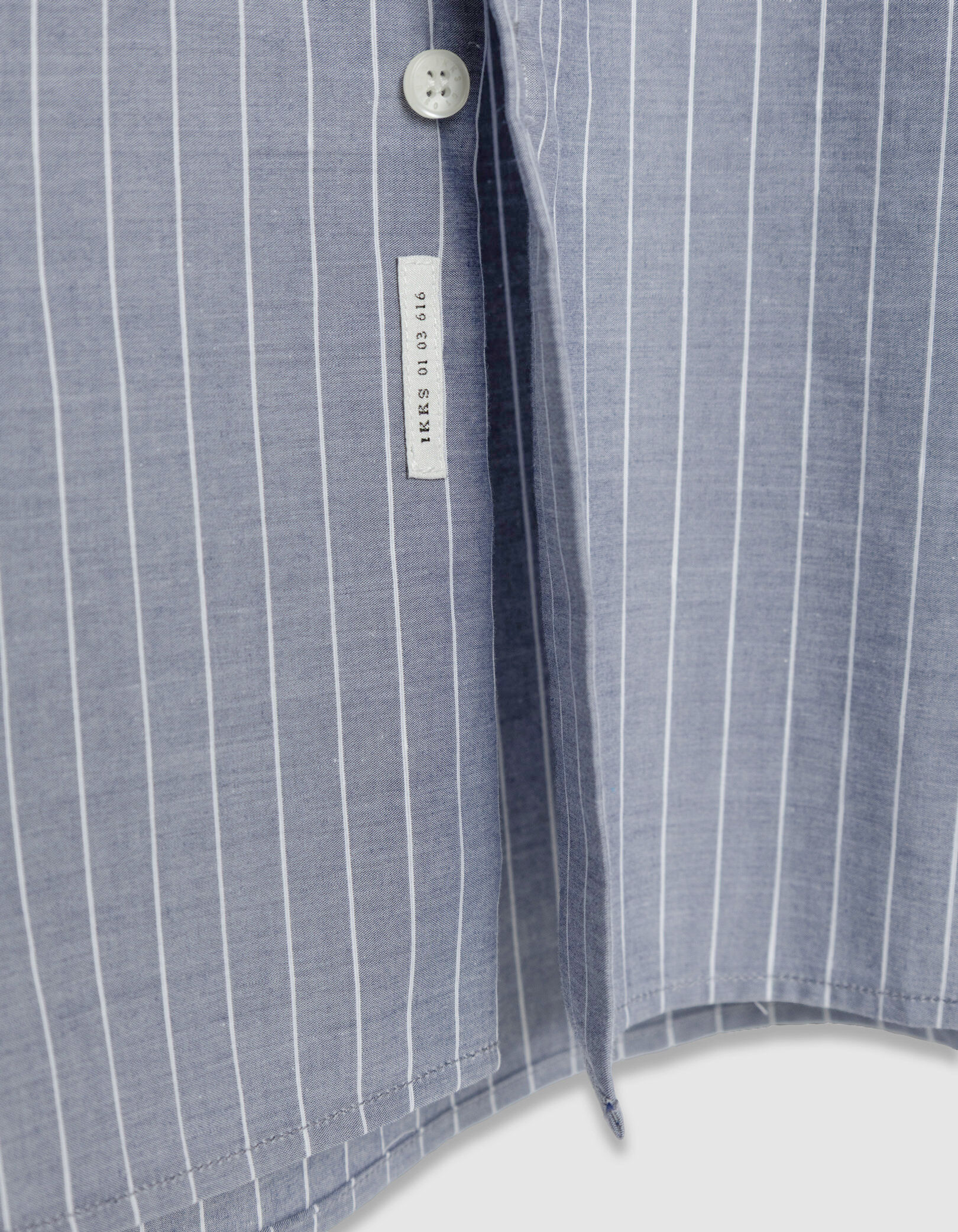 Chemise slim bleu grisé coton bio rayures tennis Homme