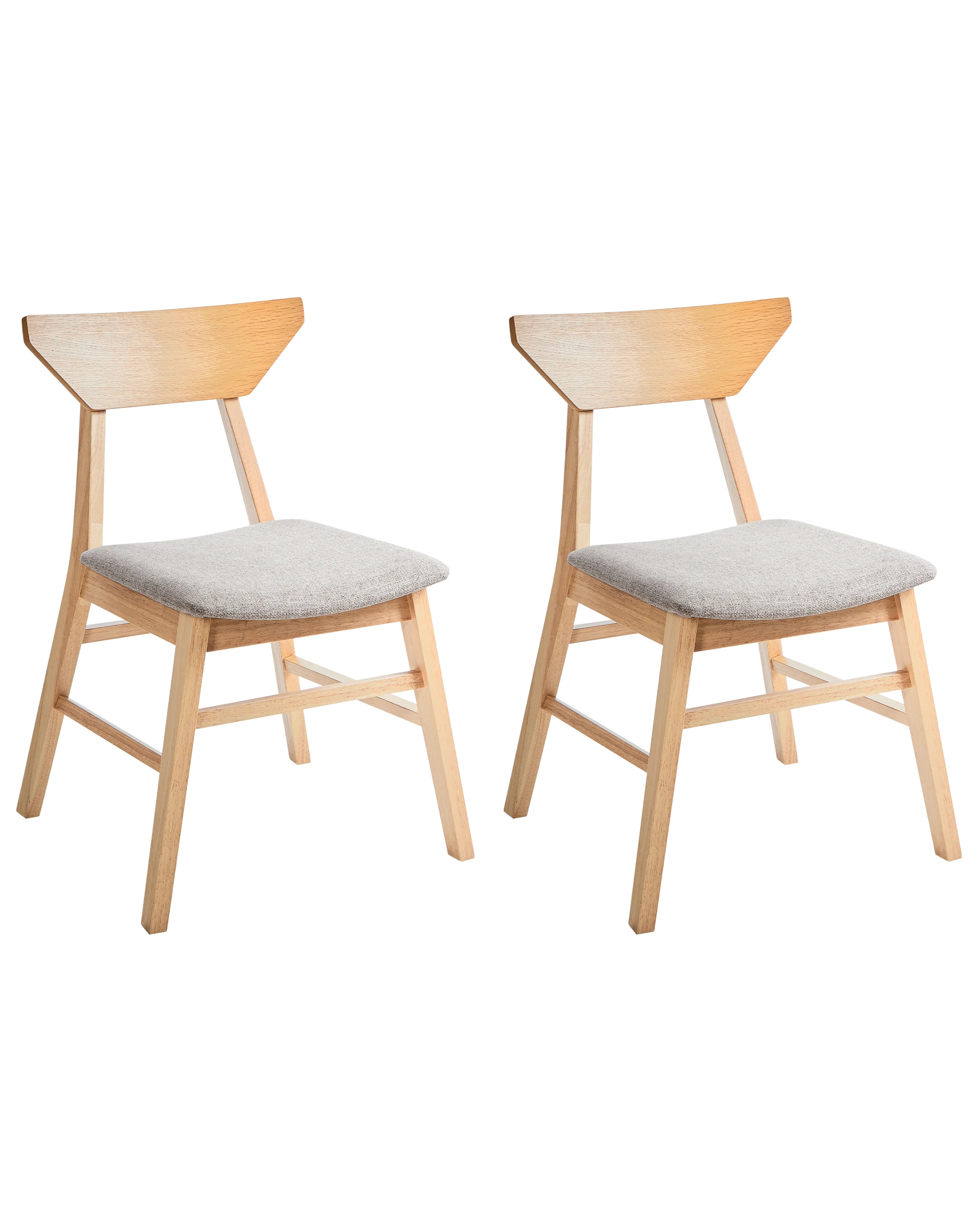 Set of 2 Dining Chairs HOPKINS Wood Light Brown