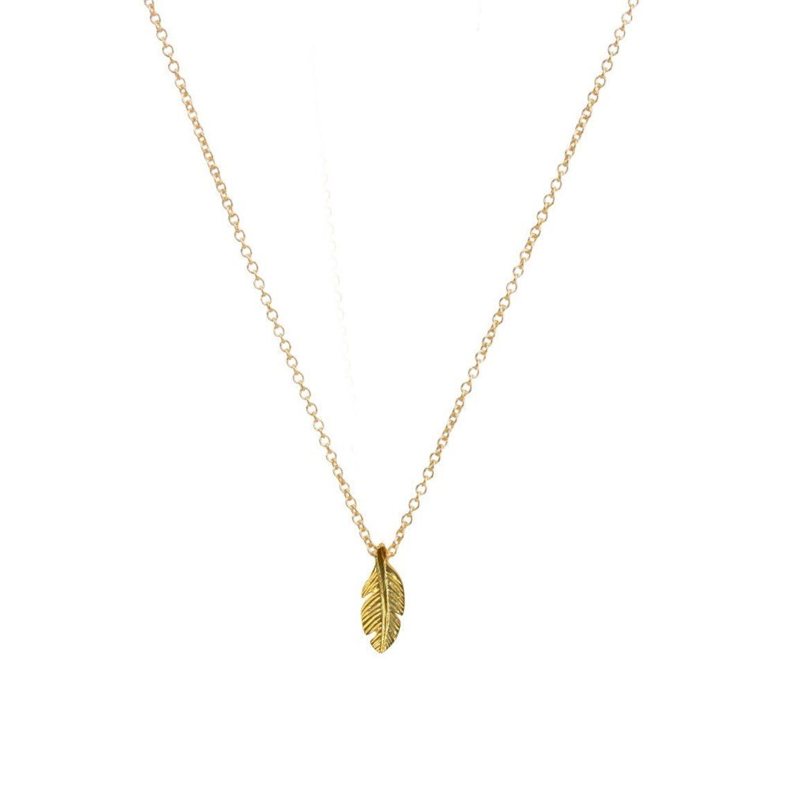The Colourful Aura Gold Angel Feather Leaf Charm Freedom Bird Pendant Necklace