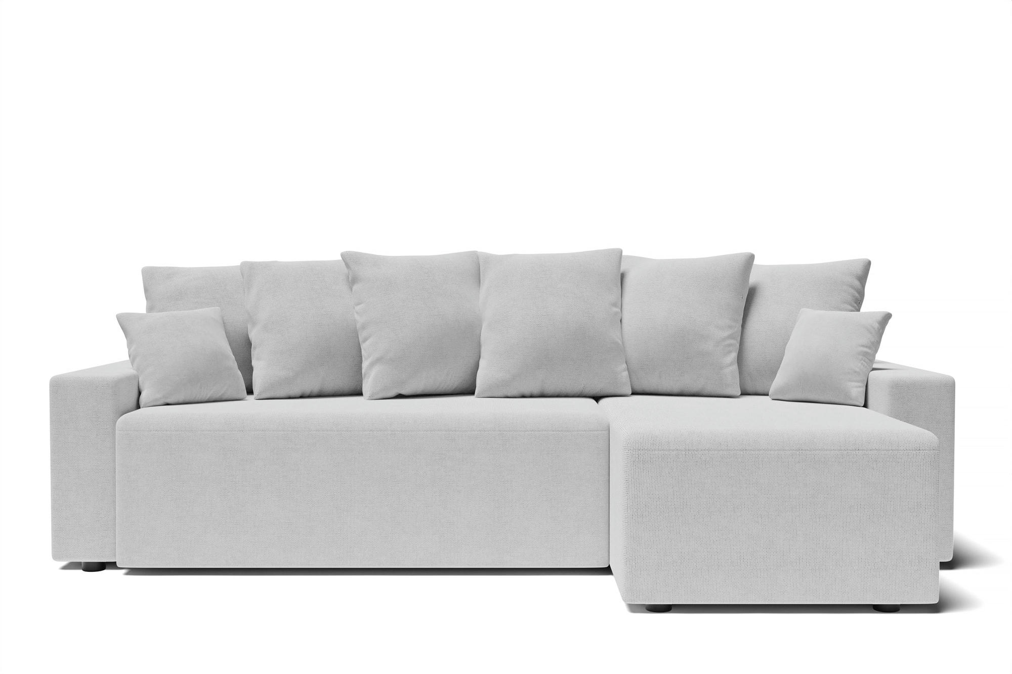 ALMA - Canapé d'angle convertible en tissu 4 places gris