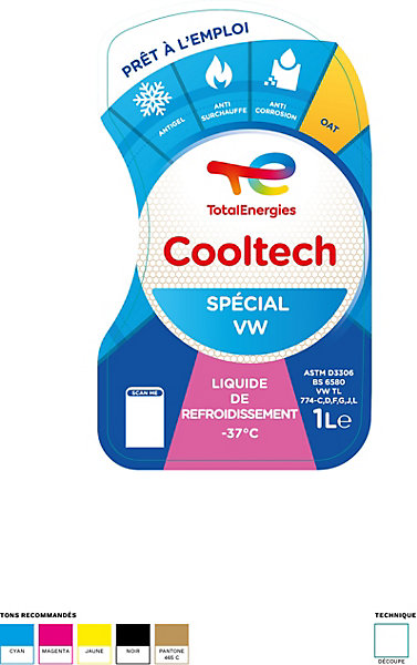 Liquide de refroidissement Total spécial VW -37°C 1