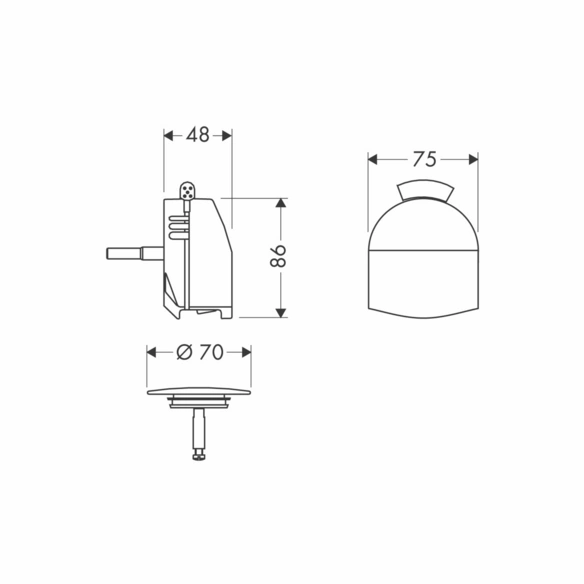 Armatur, »Exafill«, rund, Ausladung 267 mm, chromfarben