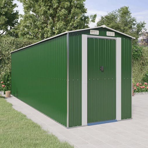 NNEVL Garden Shed Green 192x606x223 cm Galvanised Steel