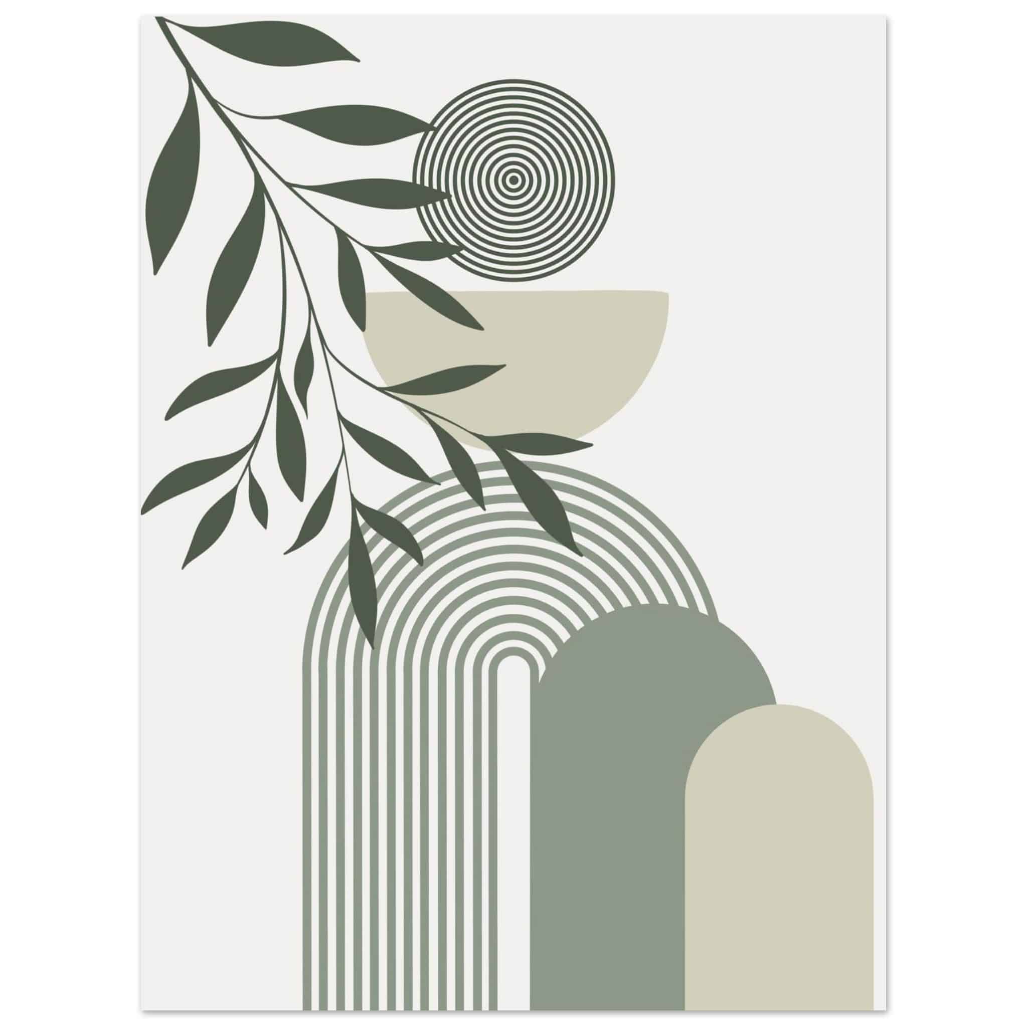Artfulprints Poster Boho – Olive balance  - 30x40 cm - Groen