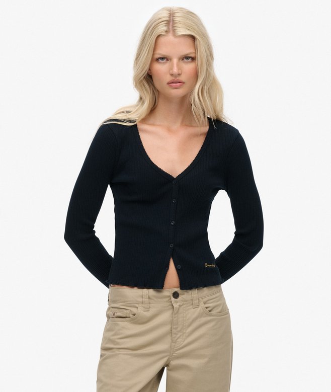 Essential Button Through Long Sleeve Top