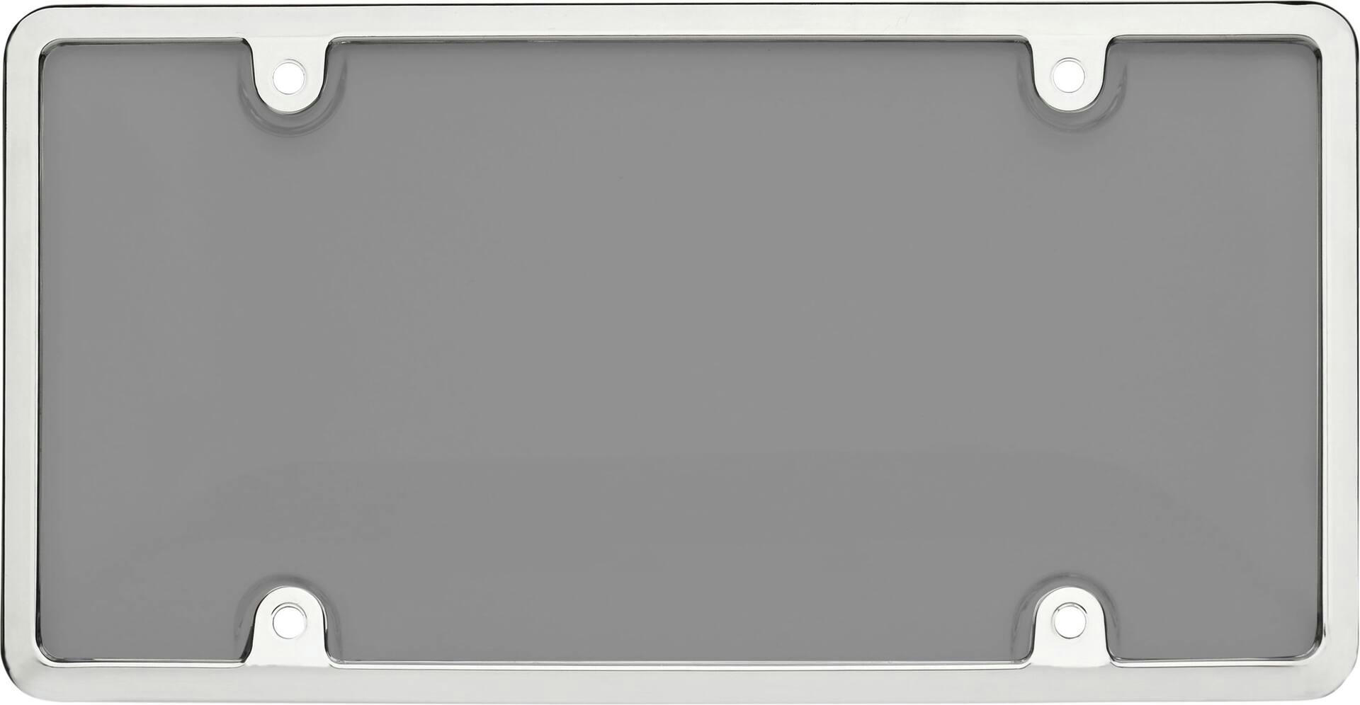 Chrome License Plate Frame with Smoke Shield for Offroad/Showroom Use Only